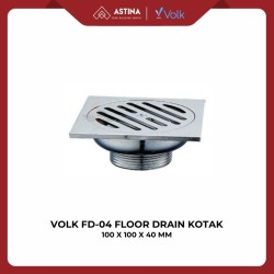 VOLK Floor Drain FD-04 Zinc Chrome 100x100x40 Mm