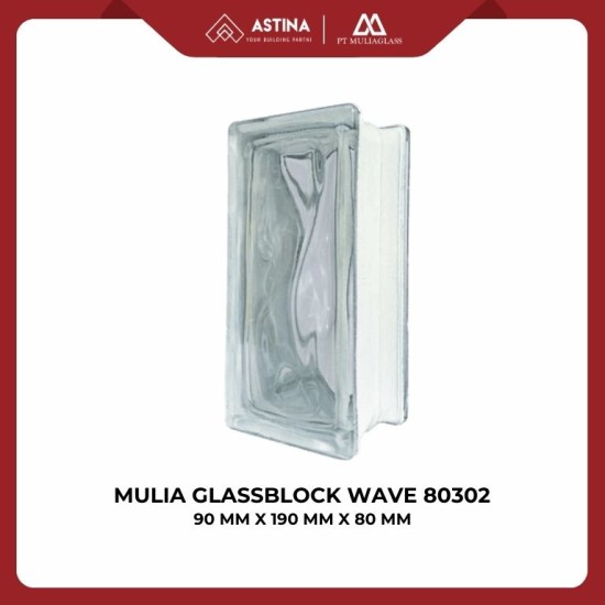 MULIA GLASSBLOCK 19 CM (90 MM X 190 MM X 80 MM) WAVE