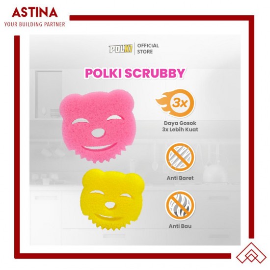 POLKI SCRUBBY - Sabut Spons Scrub Cuci Piring Multifungsi