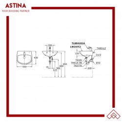 Wastafel Gantung Keramik / Wall Hung TOTO LW 247 CJW/F