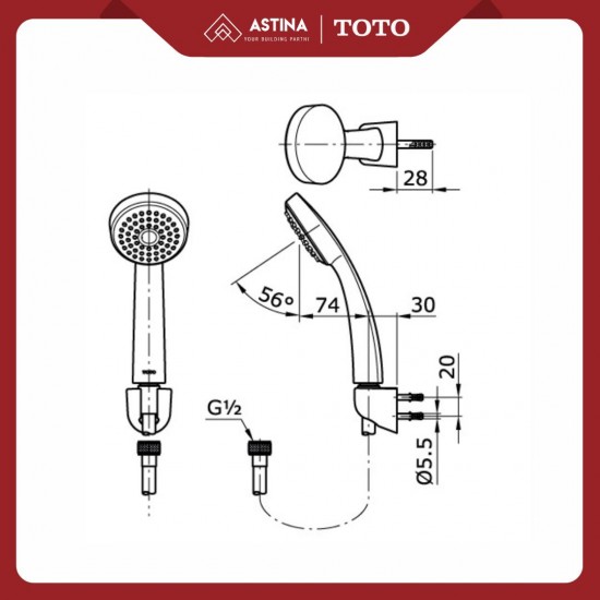 Hand Shower TOTO THX17NB / Hand Shower Set Toto THX17NB