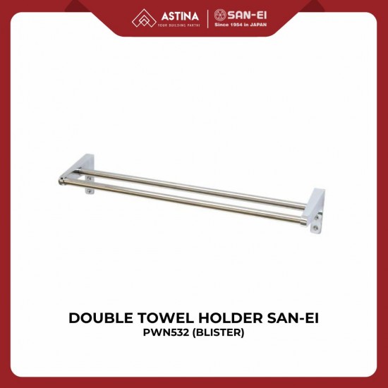 Rak Tempat Handuk Stainless Steel Double Kait SAN-EI PWN532 / Double Towel Holder