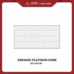 Keramik Dinding Platinum Kobe White Embossed Glossy REC 30x60 cm