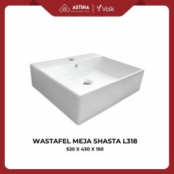 Wastafel Meja Volk Shasta A318 Kotak Putih Glossy (520 X 430 X 150)