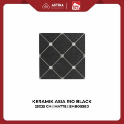 KERAMIK ASIA RIO BLACK MATT EMBOSSED 25X25 CM