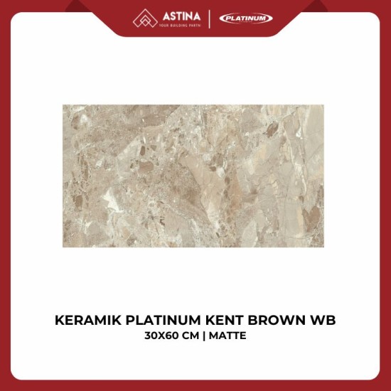 KERAMIK DINDING PLATINUM KENT BROWN WB REC 30X60 CM KW A MATT