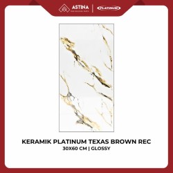 KERAMIK DINDING PLATINUM TEXAS BROWN REC 30x60 CM KW A GLOSSY