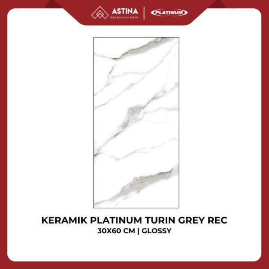 KERAMIK DINDING PLATINUM TURIN GREY REC 30X60 CM GLOSSY