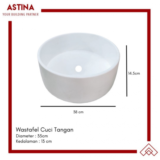 Wastafel Basin Bak Cuci Tangan Meja Bulat Concrete Resin Minimalis