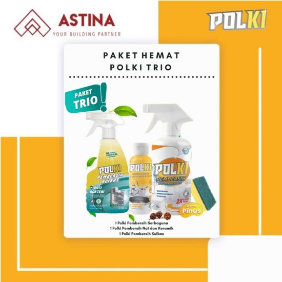 [PAKET HEMAT POLKI TRIO] Polki Pembersih Kerak, Polki Pembersih Nat dan Keramik & Polki Pembersih Kulkas [FREE SPONS]