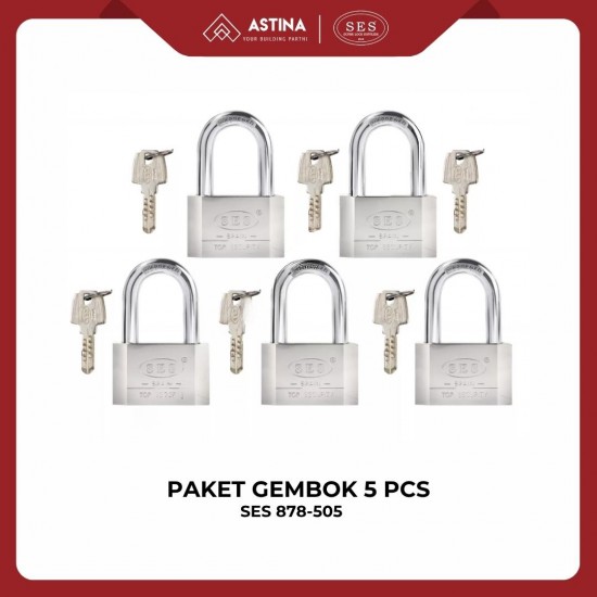 Paket Gembok 5 PCS SES 878-505 A Masterkey SS 50mm