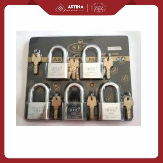 Paket Gembok 5 PCS SES 878-505 A Masterkey SS 50mm