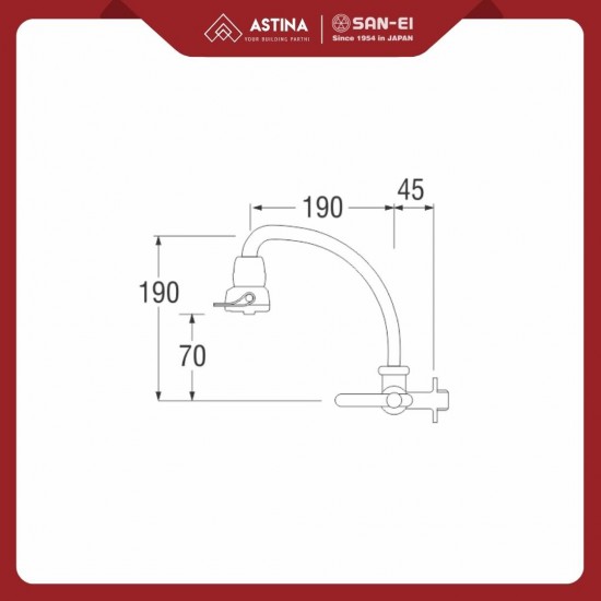 Kran Dinding / Kran Bak Cuci Piring SAN-EI PA 59 JSX-PM With Filter Air (Blister)