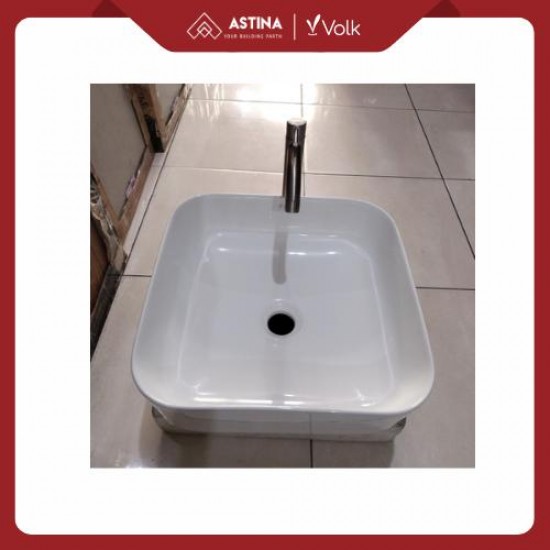 Wastafel Meja Volk Parma 5514 Kotak Putih Glossy (385 x 385 x 135)