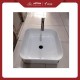 Wastafel Meja Volk Parma 5514 Kotak Putih Glossy (385 x 385 x 135)