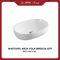 Wastafel Meja Volk Brescia 5271 Putih Glossy (590 x 400 x 135)