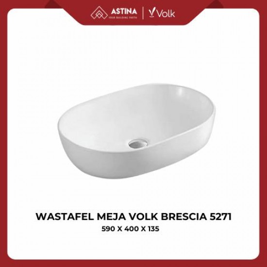 Wastafel Meja Volk Brescia 5271 Putih Glossy (590 x 400 x 135)