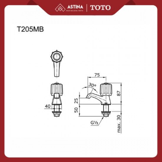Kran Wastafel Meja Toto T205MB/COID