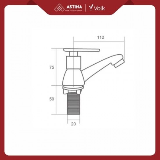 Kran Wastafel Engkol / Basin Volk Bima-10 1/2