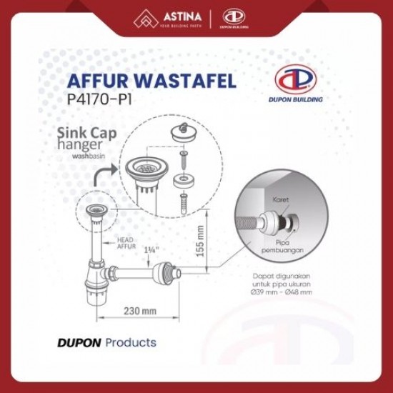Sifon Avur Wastafel / BPC Dupon P4170-P1