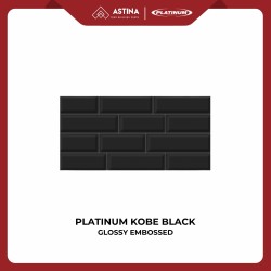 KERAMIK DINDING PLATINUM KOBE BLACK GLOSSY EMB 30X60 CM