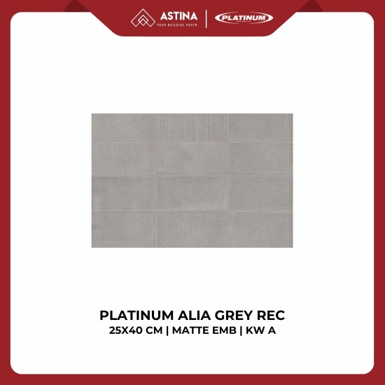 Platinum Alia Grey Rec 25x40 cm Matte Embossed KW A warna grey / cream