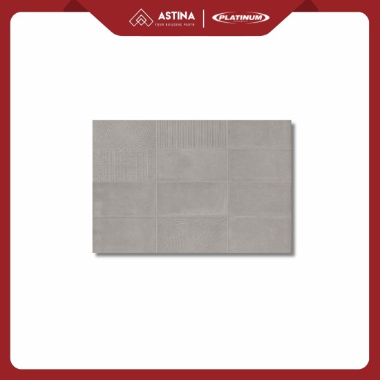 Platinum Alia Grey Rec 25x40 cm Matte Embossed KW A warna grey / cream