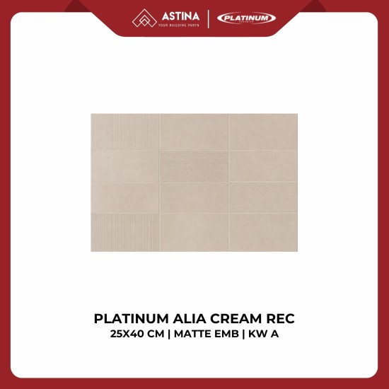 Platinum Alia Grey Rec 25x40 cm Matte Embossed KW A warna grey / cream