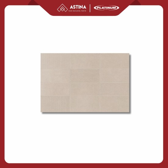 Platinum Alia Grey Rec 25x40 cm Matte Embossed KW A warna grey / cream