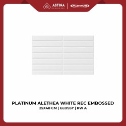 Keramik Dinding Platinum Alethea White Precut Rec Embossed 25x40 cm Glossy KW A