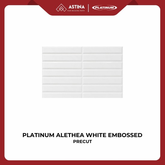Keramik Dinding Platinum Alethea White Precut Rec Embossed 25x40 cm Glossy KW A