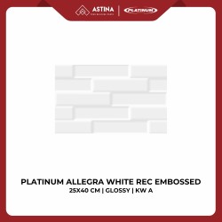 KERAMIK DINDING PLATINUM ALLEGRA WHITE EMBOSSED 25X40 GLOSSY KW A