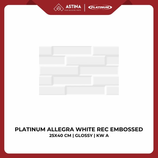 KERAMIK DINDING PLATINUM ALLEGRA WHITE EMBOSSED 25X40 GLOSSY KW A