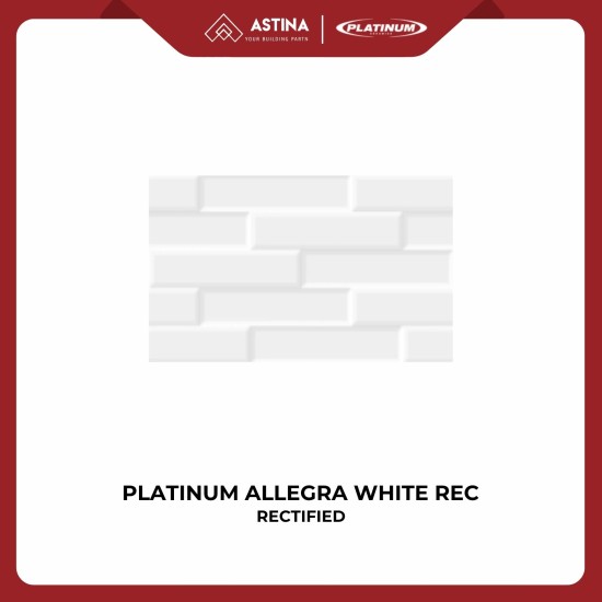 KERAMIK DINDING PLATINUM ALLEGRA WHITE EMBOSSED 25X40 GLOSSY KW A