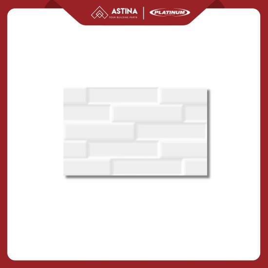 KERAMIK DINDING PLATINUM ALLEGRA WHITE EMBOSSED 25X40 GLOSSY KW A