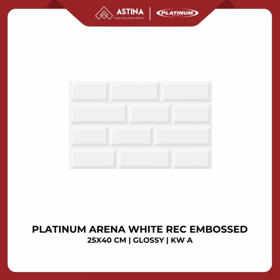 Keramik Dinding Platinum Arena White/Grey/Gold Rec Embossed 25x40 cm Glossy KW A