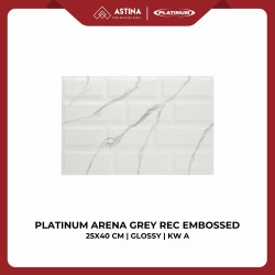 Keramik Dinding Platinum Arena White/Grey/Gold Rec Embossed 25x40 cm Glossy KW A