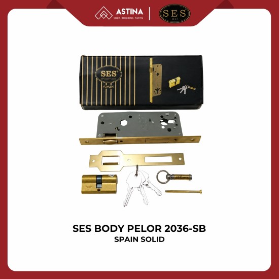 Body Kunci Pelor Ses Type 2036-40mm & 50mm Solid Brass Spain Kuningan Lengkap