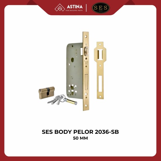 Body Kunci Pelor Ses Type 2036-40mm & 50mm Solid Brass Spain Kuningan Lengkap