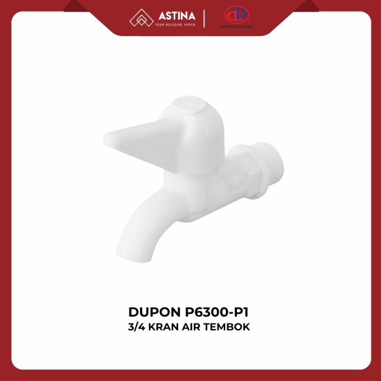 DUPON P6300-P1 - 3/4 Kran Air Tembok / kran Dinding Plastik Warna Putih