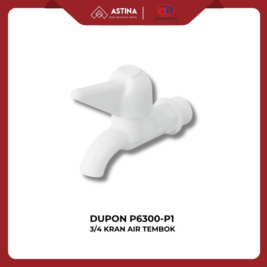 DUPON P6300-P1 - 3/4 Kran Air Tembok / kran Dinding Plastik Warna Putih