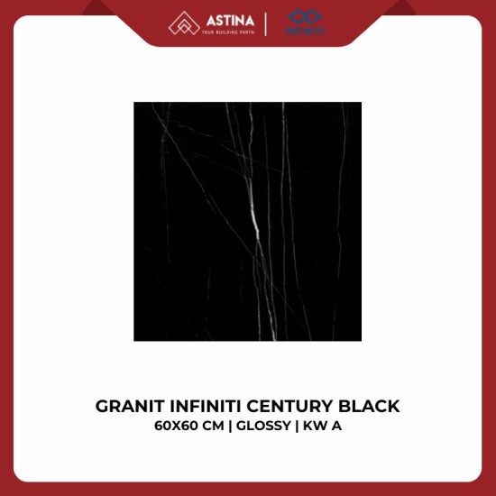 GRANIT INFINITI CENTURY BLACK 60X60 GLOSSY KW A