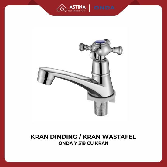 ONDA Kran Wastafel Y 319 CU Anti Bocor Chrome 1/2 Inch Kuningan Zinc