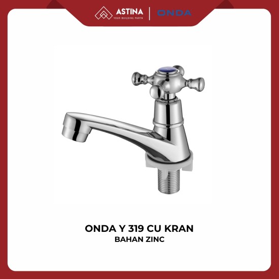 ONDA Kran Wastafel Y 319 CU Anti Bocor Chrome 1/2 Inch Kuningan Zinc