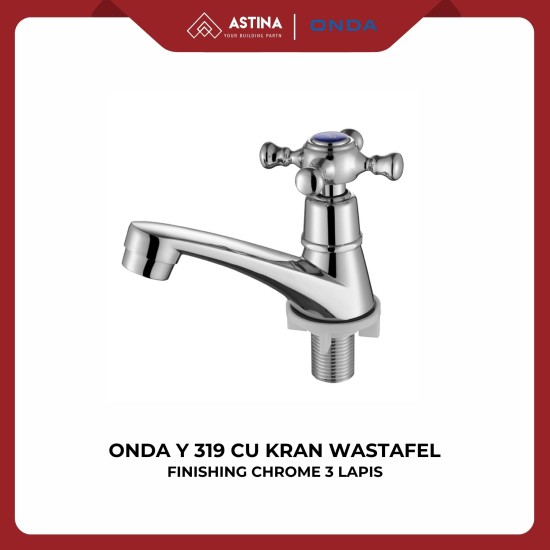ONDA Kran Wastafel Y 319 CU Anti Bocor Chrome 1/2 Inch Kuningan Zinc