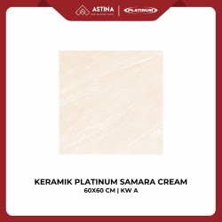 Keramik Platinum Samara Cream 60x60 CM KW A Warna Krem Abu-abu Motif Marmer