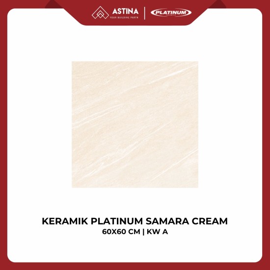Keramik Platinum Samara Cream 60x60 CM KW A Warna Krem Abu-abu Motif Marmer