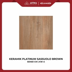 Keramik Platinum Sassuolo Brown 60x60 CM KW A Motif Kayu Warna Cokelat