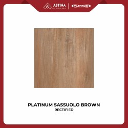 Keramik Platinum Sassuolo Brown 60x60 CM KW A Motif Kayu Warna Cokelat