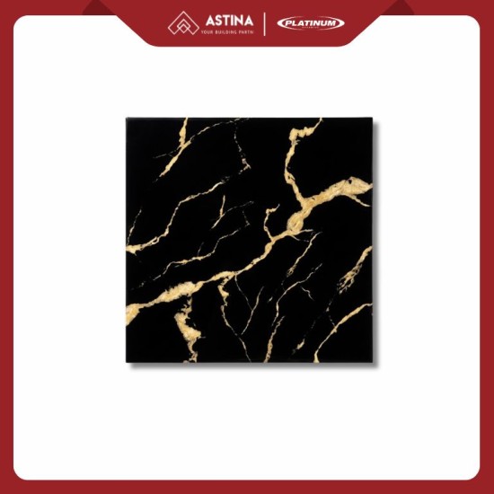 KERAMIK LANTAI PLATINUM LILLE BLACK GLOSSY REC 50X50 KW A